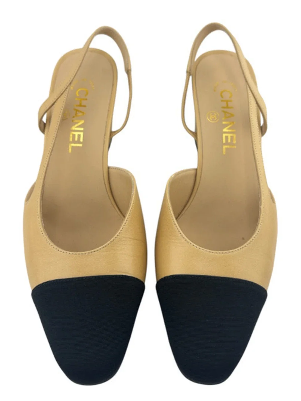 Chanel Two-Tone Slingback Pumps 38.5